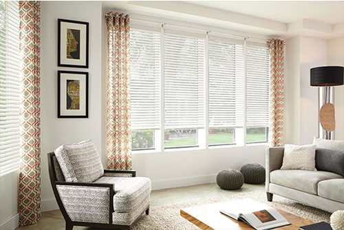 Indoor blinds for stylish window coverage in interior spaces.