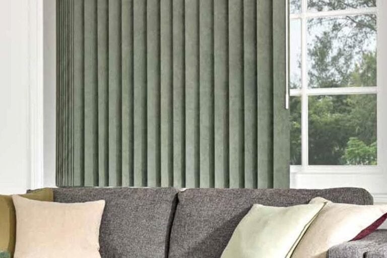 Vertical blinds for stylish window coverage and light control.